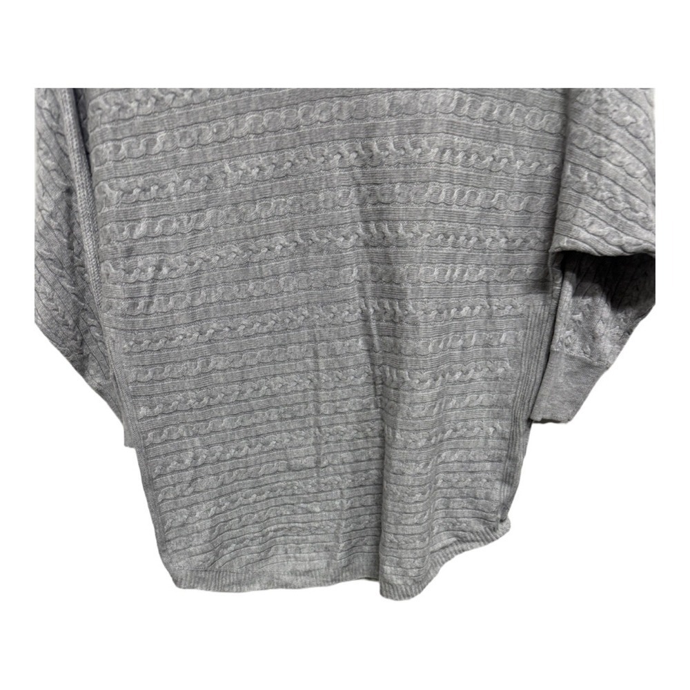 Market & Spruce Gray Knit Light Weight Sweater Size Medium Cashmere Silk Blend - Picture 3 of 6